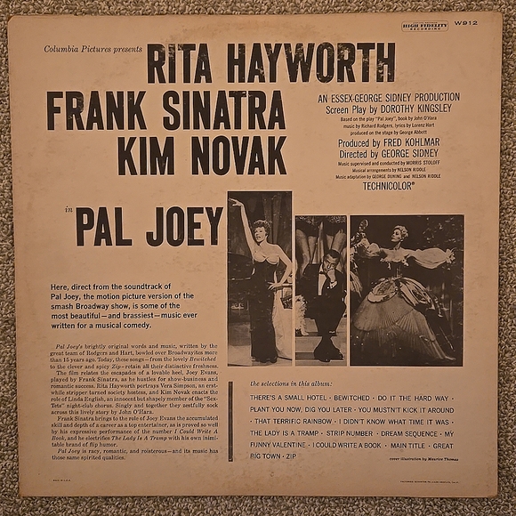 1957 Pal Joey Broadway Soundtrack Album, Rita Hayworth, Frank Sinatra Kim Novak - Picture 2 of 7